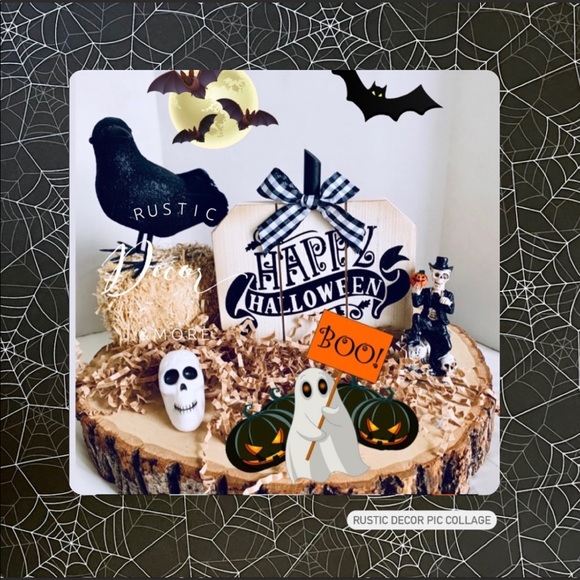 Happy Halloween Sign With Skeleton figurine - Picture 1 of 1